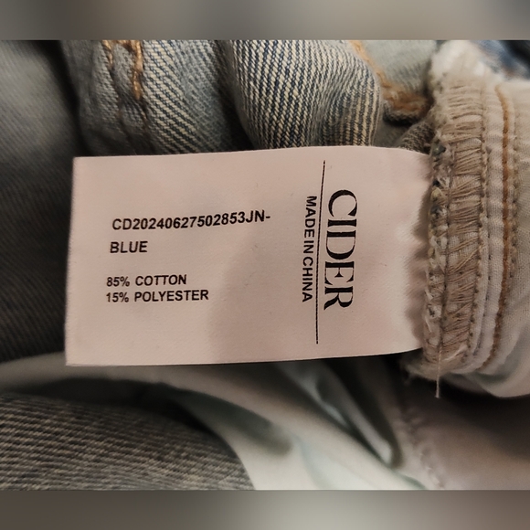 NWT! Women's CIDER Baggy Jeans Wide Straight Leg Bow Jeans - Size 0XL - Picture 6 of 6